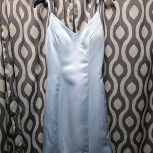 Elegant Light Blue Spaghetti Strap Dress